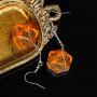 Boucle d oreilles - D20 - Translucide - Orange - Udixi
