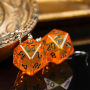 Boucle d oreilles - D20 - Translucide - Orange - Udixi