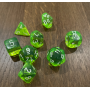 Chessex - Translucide - Rad - Vert - Blanc - Set 7 dés - CHX 30062