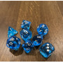 Chessex - Translucide - Bleu Tropical - Blanc - Set 7 dés - CHX 30063
