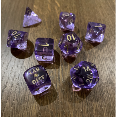 Chessex - Translucide - Lavender - Doré - Set 7 dés - CHX 30059