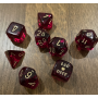 Chessex - Translucide - Crimson - Doré - Set 7 dés - CHX 30058
