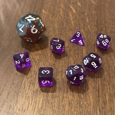 Chessex - Mini Translucide - Pourpre - Blanc - CHX 20377