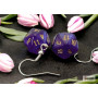 Boucle d oreilles - Crochet- Mini D20 - Borealis - Pourpre Royal - Chessex