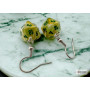 Boucle d oreilles - Crochet- Mini D20 - Marble - Vert - Chessex