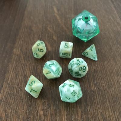 Chessex - Mini Signature - Marble - Vert - Vert Sombr - CHX 20409