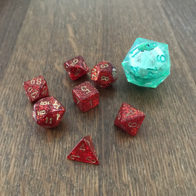 Chessex - Mini Glitter - Rubis - Doré - CHX 20504