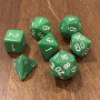 Chessex - Opaque - Vert - Blanc - Set 7 dés - CHX 25405