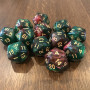 Dés Glitter - D20 - Vert / Rose - Doré - Udixi