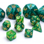 Mini Dice - Set 7 dés - Pearl - Vert - Doré - HD