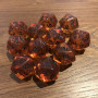 Dés Gem - D20 - Ambre - Noir - HD