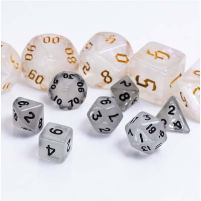 Mini Dice - D8 - Transparent - Noir - Fluo - HD