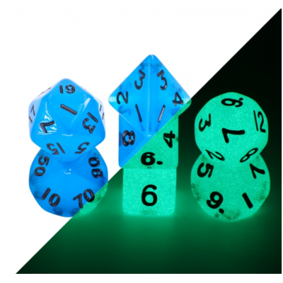 Mini Dice - D% - Bleu - Noir - Fluo - HD