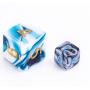 Mini Dice - D6 - Noir Blanc  - Bleu - Blend - HD