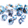 Mini Dice - D20 - Noir Blanc  - Bleu - Blend - HD
