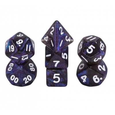 Mini Dice - D6 - Irisé - Bleu - Blanc  - HD