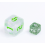 Mini Dice - D10 unité - Glitter - Vert - Blanc - HD