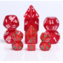 Mini Dice - Set 7 dés - Glitter - Rouge - Vert -  HD