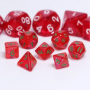 Mini Dice - D20 - Glitter - Rouge - Vert -  HD