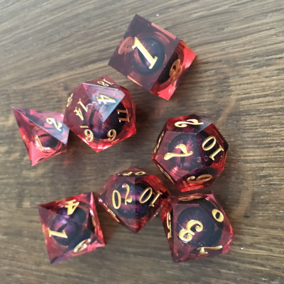 Liquid Dice  - Set 7 dés -  Eye Core - Rouge Carmen  - CLC