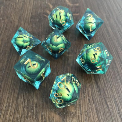 Liquid Dice  -  Set 7 dés - Eye Core - Vert - CLC