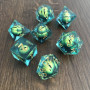 Liquid Dice  -  Set 7 dés - Eye Core - Vert - CLC