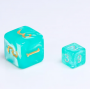 Mini Dice - Set 7 dés - Glitter - Sarcelle - Argenté -  HD