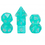 Mini Dice - Set 7 dés - Glitter - Sarcelle - Argenté -  HD