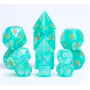 Mini Dice - D10 - Glitter - Sarcelle - Argenté -  HD