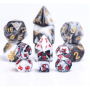 Mini Dice - D10 unité - Blend - Noir - Blanc - Rouge-  HD