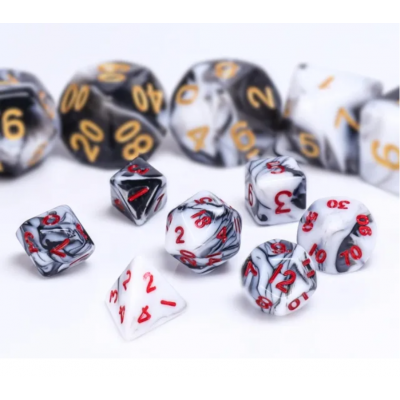 Mini Dice - D12 - Blend - Noir - Blanc - Rouge-  HD