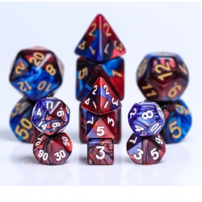Mini Dice - D6  - Blend - Bleu - Rouge - Blanc -  HD