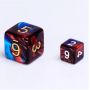Mini Dice - D4  - Blend - Bleu - Rouge - Blanc -  HD