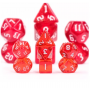 Mini Dice - Set 7 dés - Translucide - Rouge - Blanc  -  HD