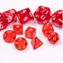Mini Dice - D10 unité  - Translucide - Rouge - Blanc -  HD