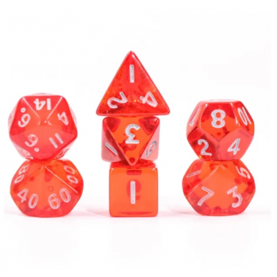 Mini Dice - D8  - Translucide - Rouge - Blanc -  HD