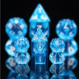 Mini Dice - D10 unité  - Translucide - Bleu - Blanc -  HD