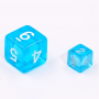 Mini Dice - D10 unité  - Translucide - Bleu - Blanc -  HD