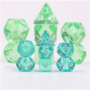 Mini Dice - D10 unité  - Translucide - Sarcelle - Argenté -  HD