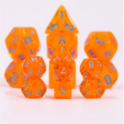 Mini Dice - D12 - Translucide - Orange - Argenté -  HD