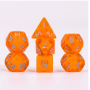 Mini Dice - D12 - Translucide - Orange - Argenté -  HD