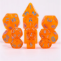 Mini Dice - D10  - Translucide - Orange - Argenté -  HD