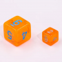 Mini Dice - D6  - Translucide - Orange - Argenté -  HD