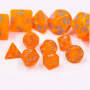 Mini Dice - D4  - Translucide - Orange - Argenté -  HD