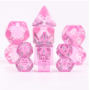 Mini Dice - D10 unité  - Translucide - Rose - Argenté -  HD