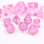Mini Dice - D20  - Translucide - Rose - Argenté -  HD