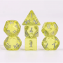 Mini Dice - D4  - Translucide - Jaune - Argenté -  HD