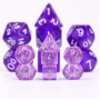 Mini Dice - Set 7 dés - Translucide - Pourpre - Argenté -  HD