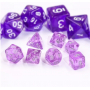 Mini Dice - D6  - Translucide - Pourpre - Argenté -  HD