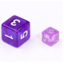 Mini Dice - D8  - Translucide - Pourpre - Argenté -  HD